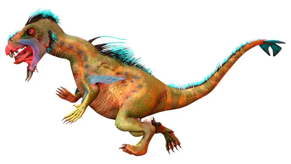 Rendering Dari Fiksi Ilmiah Asing Dinosaurus Terisolasi Pada Latar Belakang — Stok Foto
