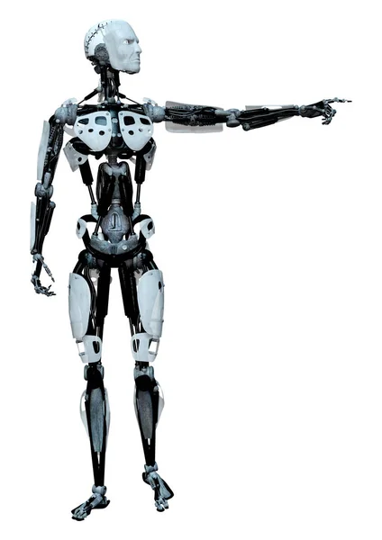 Weergave Van Een Mannelijke Robot Geïsoleerd Witte Achtergrond — Stockfoto