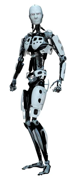Rendering Robot Maschio Isolato Sfondo Bianco — Foto Stock