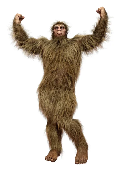 Рендеринг Sasquatch Або Bigfoot Ізольований Білому Тлі — стокове фото