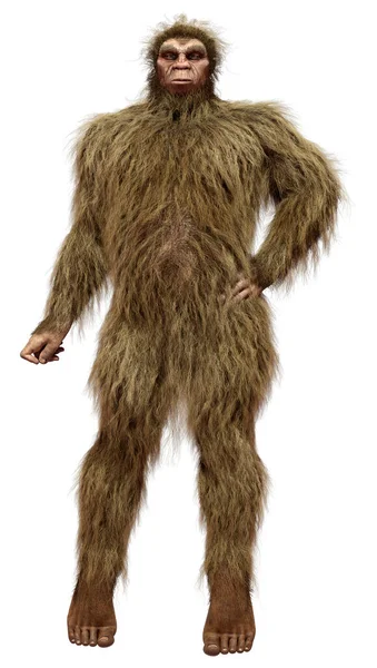 Representación Sasquatch Bigfoot Aislado Sobre Fondo Blanco —  Fotos de Stock