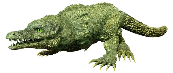 Renderelés Egy Fantasy Krokodil Elszigetelt Fehér Háttér — Stock Fotó