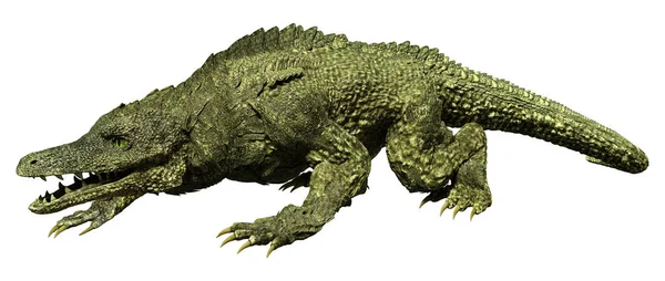 Renderowanie Krokodyla Fantasy Izolowane Białym Tle — Zdjęcie stockowe