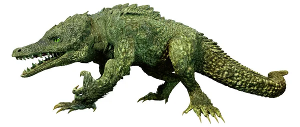 Vykreslení Fantasy Krokodýla Izolovaného Bílém Pozadí — Stock fotografie