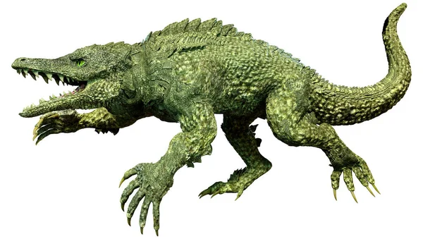 Vykreslení Fantasy Krokodýla Izolovaného Bílém Pozadí — Stock fotografie