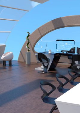 Gelecekteki bir ofisin 3B görüntülemesi