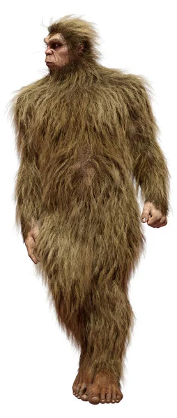 Weergave Van Een Sasquatch Bigfoot Geïsoleerd Witte Achtergrond — Stockfoto