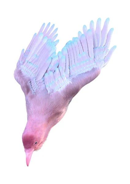 Representación Cuervo Rosa Aislado Sobre Fondo Blanco — Foto de Stock