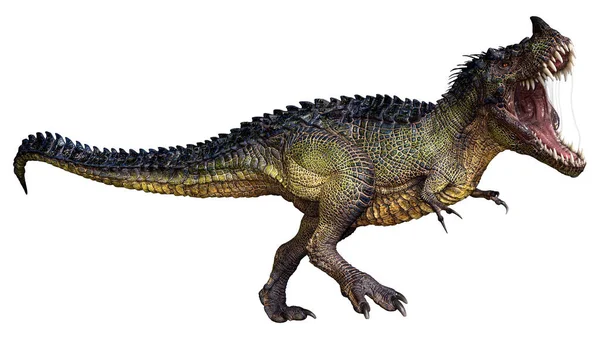 Beyaz Arka Planda Izole Edilmiş Bir Fantezi Dinozorun Boyutlu Canlandırması — Stok fotoğraf