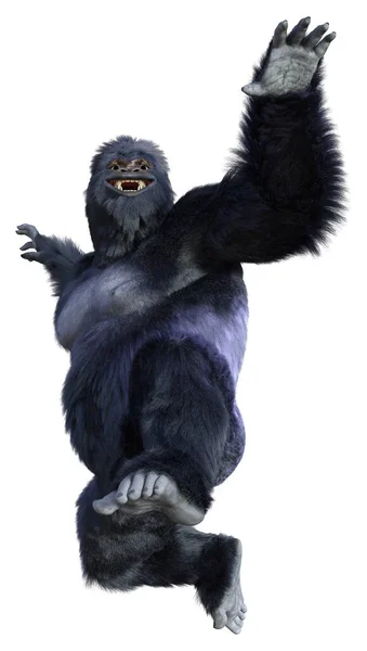 Beyaz Arkaplanda Izole Edilmiş Bir Siyah Goril Görüntüsü — Stok fotoğraf