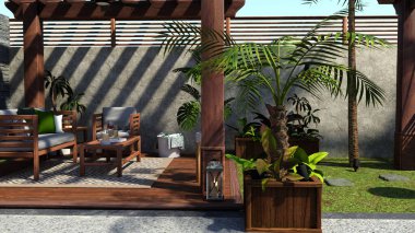 Tropikal bir yazın dış kısmının 3B görüntülenmesi