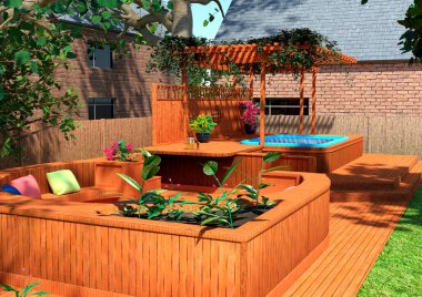 Bir yaz jakuzisi sahnesinin 3 boyutlu canlandırması