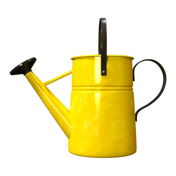 Rendering Yellow Watering Can Isolated White Background — Stock Photo, Image