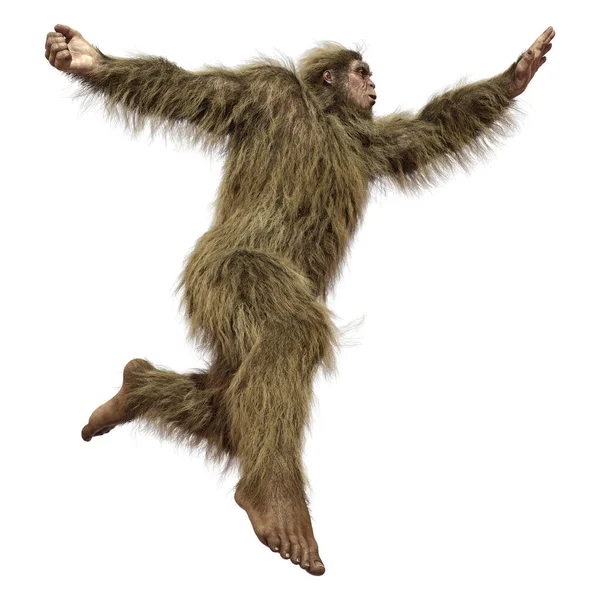 Renderização Sasquatch Bigfoot Isolado Fundo Branco — Fotografia de Stock