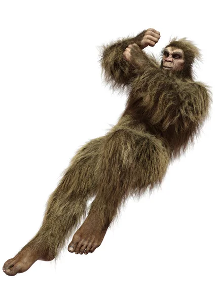 Rendering Sasquatch Bigfoot Isolato Sfondo Bianco — Foto Stock