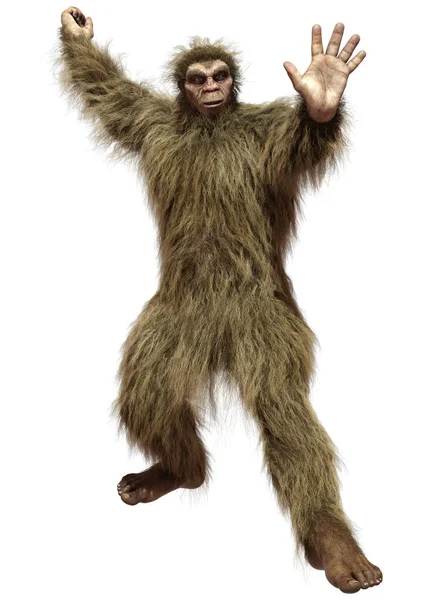 Weergave Van Een Sasquatch Bigfoot Geïsoleerd Witte Achtergrond — Stockfoto