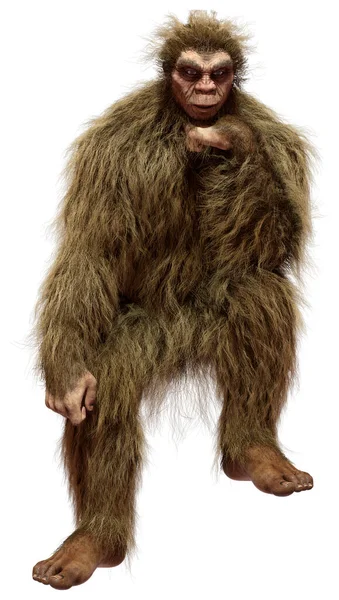 Vykreslení Sasquatch Nebo Bigfoot Izolované Bílém Pozadí — Stock fotografie