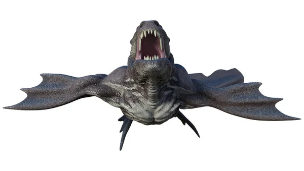 Визуализация Фантазии Морского Дракона Белом Фоне — стоковое фото