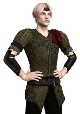 Beyaz arka planda izole edilmiş bir prensin 3 boyutlu anlatımı