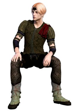 Beyaz arka planda izole edilmiş bir prensin 3 boyutlu anlatımı