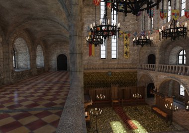 Bir ortaçağ şatosunun 3D tasarımı