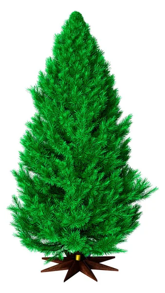 Rendering Christmas Tree Isolated White Background — Stock Photo, Image