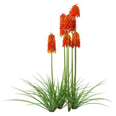 Beyaz arkaplanda 3 boyutlu bıçak fabrikalarının oluşturulması