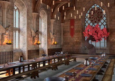 Bir ortaçağ şatosunun 3D tasarımı