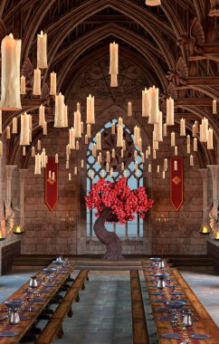 Bir ortaçağ şatosunun 3D tasarımı