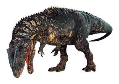 3D rendering of a dinosaur gigantosaurus isolated on white background