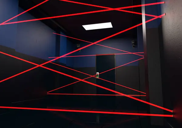 3D rendering of a high security corridor