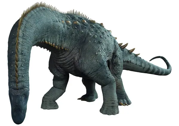 Vykreslení Dinosaura Alamosaura Izolovaného Bílém Pozadí Stock Snímky