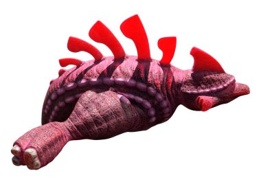 3D rendering of a red fantasy creature isolated on white background