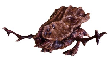 Beyaz arka planda izole edilmiş bir fantezi yaratığın 3 boyutlu canlandırması