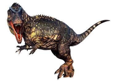 3D rendering of a dinosaur gigantosaurus isolated on white background