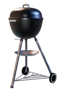 Beyaz arka plan üzerinde izole bir kapak ile bir su ısıtıcısı Barbekü Izgara 3D render