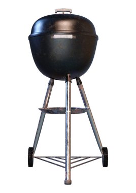 Beyaz arka plan üzerinde izole bir kapak ile bir su ısıtıcısı Barbekü Izgara 3D render