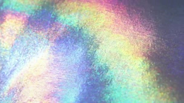 Fond Holographique Paillettes Métalliques Ralenti Arc Ciel Coloré Papier Peint — Video