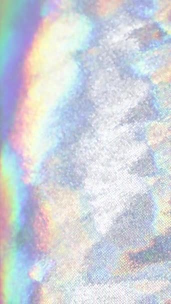 Metalik Işıltılı Holografik Arka Plan Yavaş Çekim Gökkuşağı Renkli Renkli — Stok video