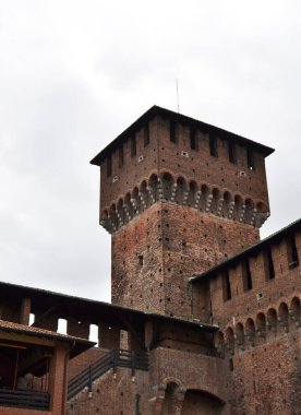 İtalya, Milano 'daki Sforza Kalesi' nin binaları