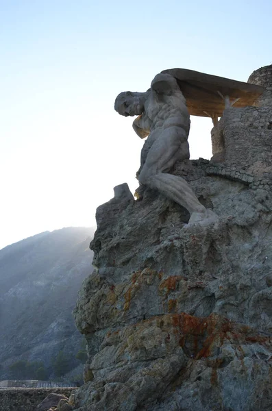 Estatua Del Gigante Neptuno Monterosso Mare Italia — Foto de Stock