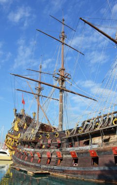 Galeone Neptün gemisi 1985 yılında Roman Polanskis filmi Pirates için inşa edildi. Cenova, İtalya.