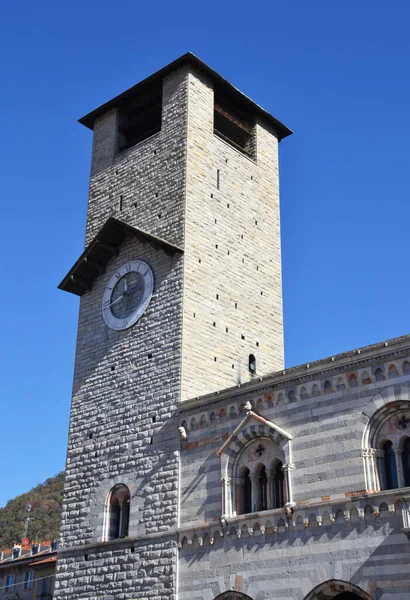 Klocktornet Como Cathedral Como Italien — Stockfoto
