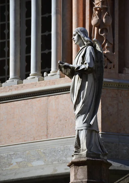 Estatua Cerca Basílica Santa Maria Maggiore Citta Alta Bérgamo Italia — Foto de Stock