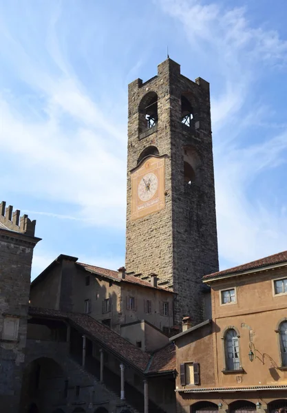 Campanone Torre Civica Upper City Bergamo Citta Alta Italy — Stock Photo, Image