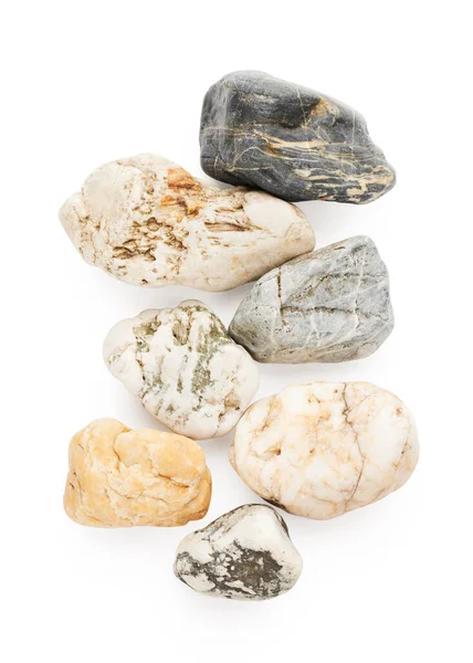 Pedras Isoladas Fundo Branco — Fotografia de Stock