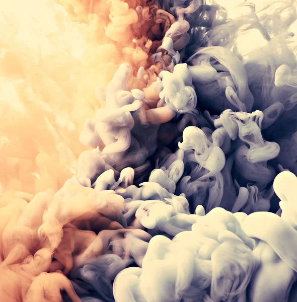 Abstrakter Hintergrund Mit Farbtropfen Aus Acrylfarbe Und Tinte Über Weiß — Stockfoto