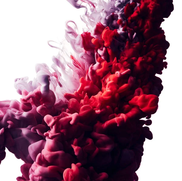 Абстрактный Фон Цветной Каплей Акриловой Краски Чернилами Поверх Белого — стоковое фото