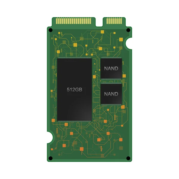 Electronic Circuit Board Solid State Drive Ssd Memory Storage Isolated — Stockfoto