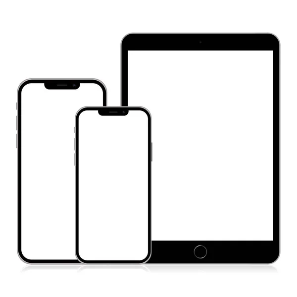 Mockup Tablet Mobile Phone Isolated White Background — Fotografia de Stock